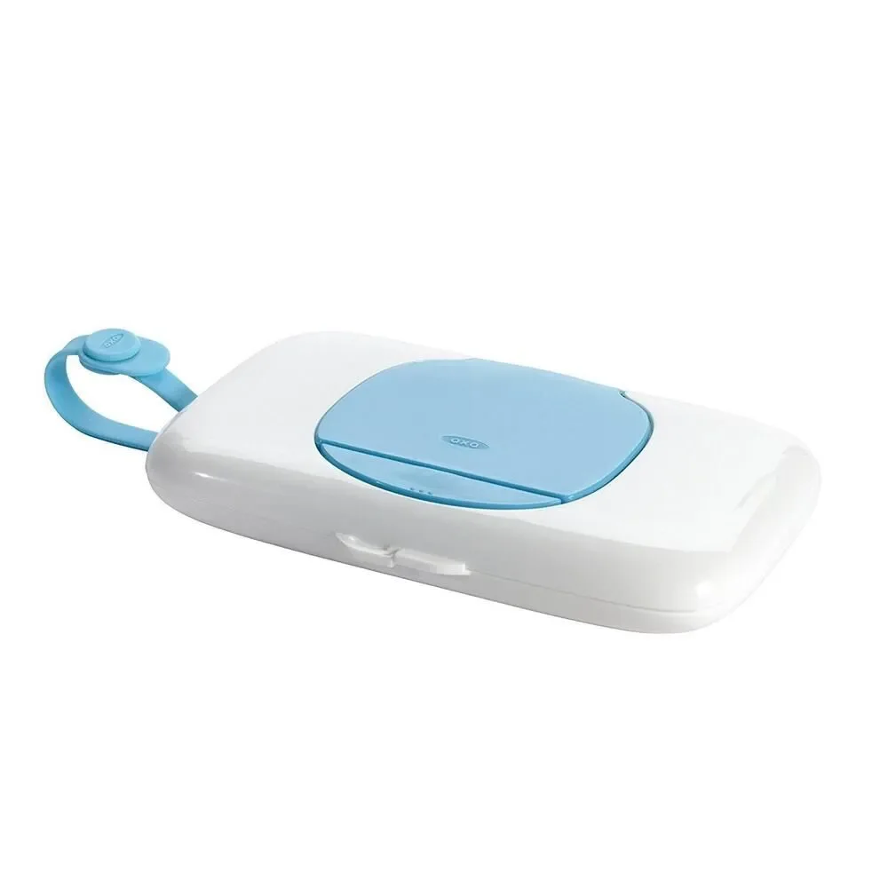 OXO Blue Tot On The Go Baby Wipes Keeper Travel Dispenser Diaper Bag Stroller